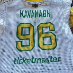 Kavanagh 96 Mesh Jersey with Ticketmaster Logo - White Green Yellow youth large